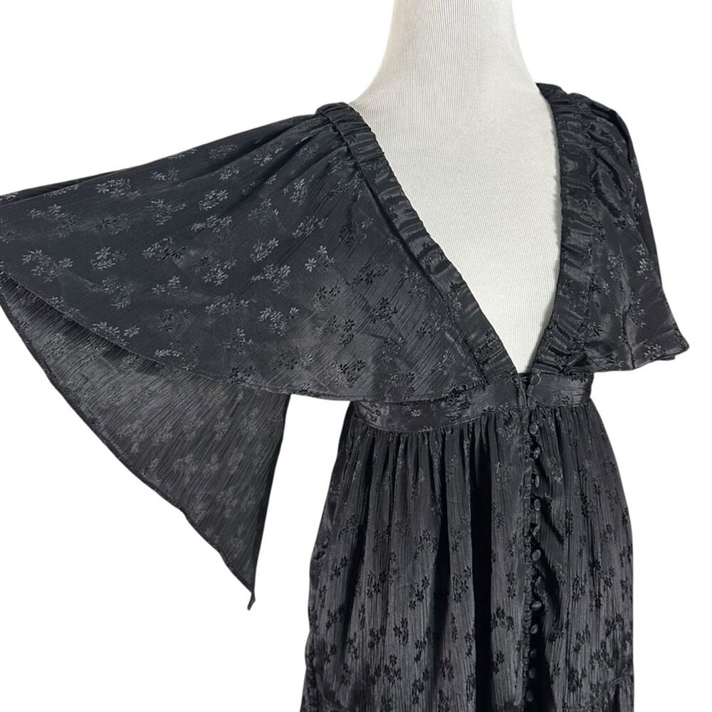 Free People Ethereal Witchy Fairy Cha Cha Maxi Dress Black Small Bohemian Goth - Picture 8 of 14